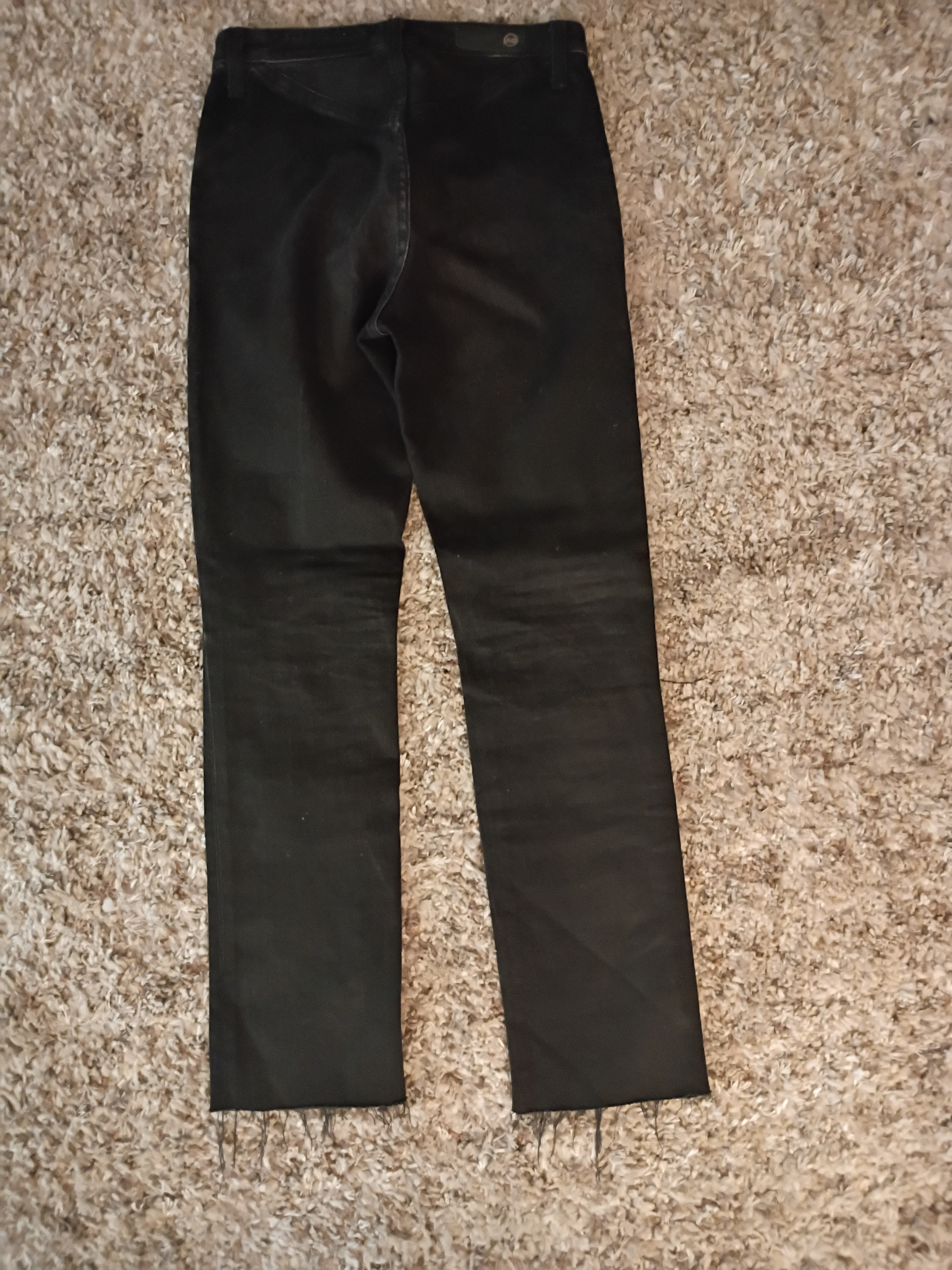Ag Adriano Goldschmied Black Straight-Leg Jeans